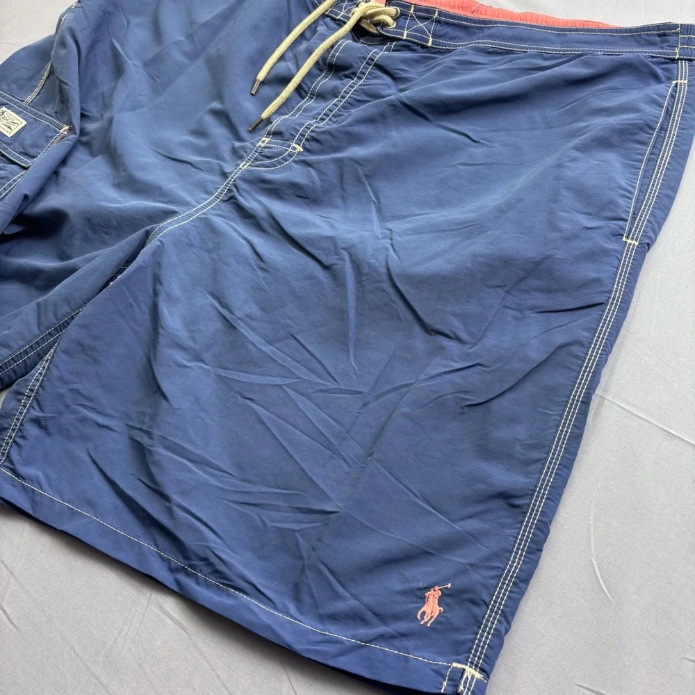 Polo Ralph Lauren Mens Navy Blue‎ Swim Trunks Cargo Board Shorts 4XB Big